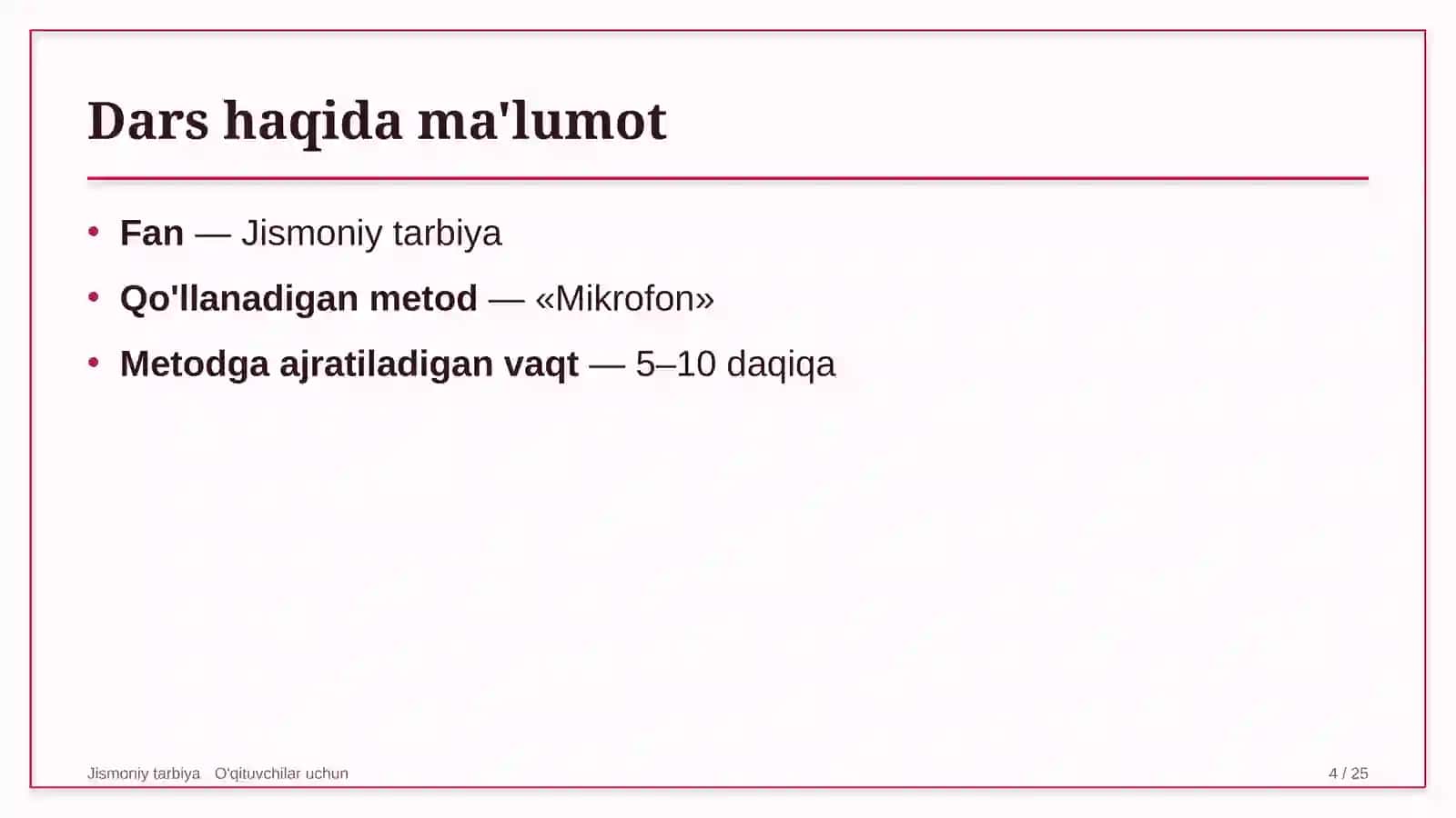 jismoniy tarbiya darslarida mikrofon metodidan foydalanish 3812 4