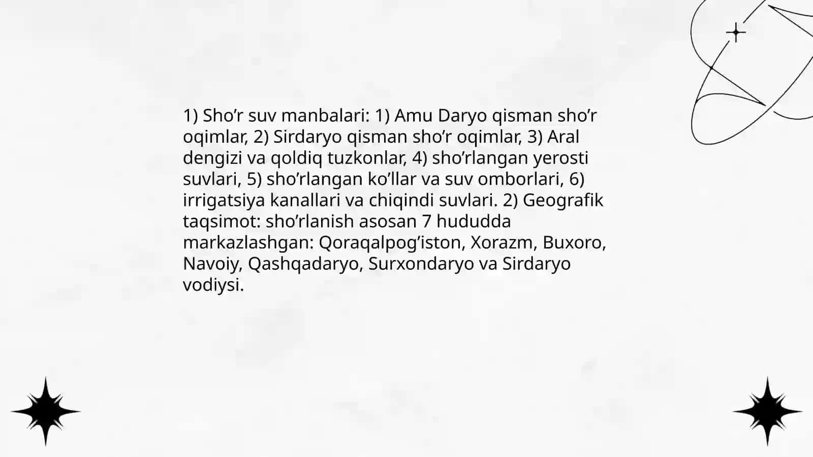 O’zbekistondagi sho’r suvlarni chuchuklashtirish rejasi 4