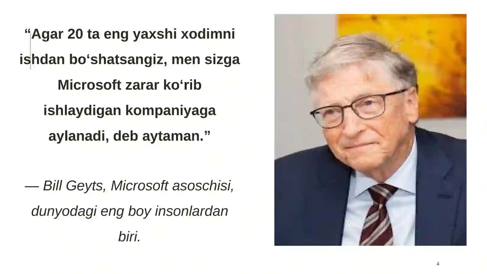 Biznesni tashkil etish va boshqarish 4