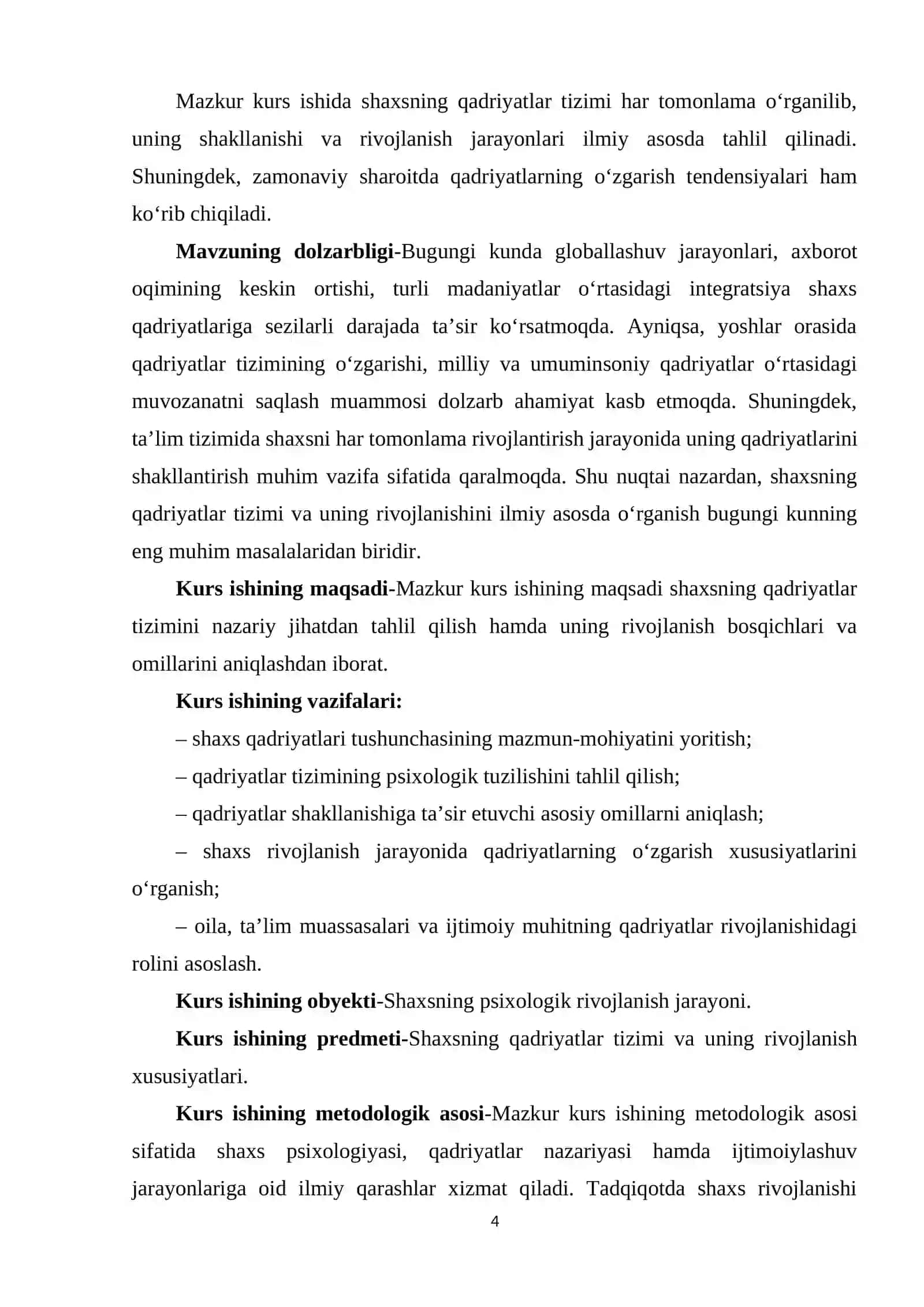 Shaxsning qadriyatlar tizimi va uning rivojlanishi 4