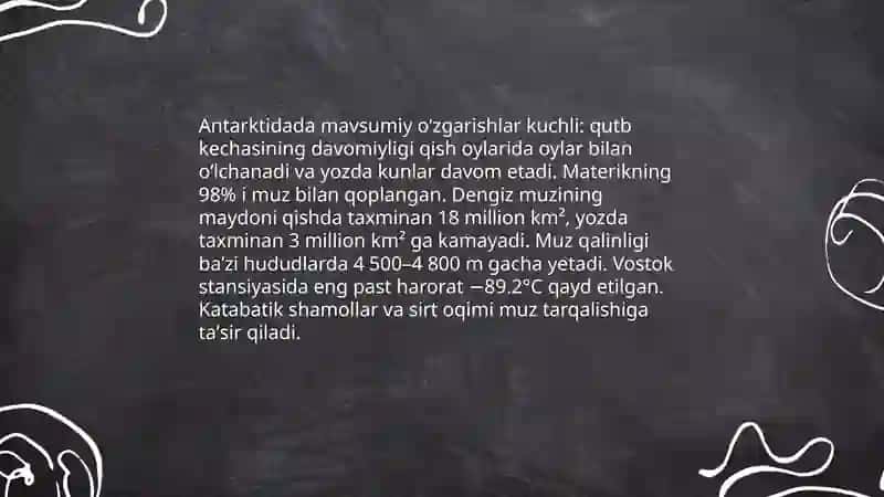 Antarktida materigi iqlimi,òsimlik va hayvonot dunyosi 4