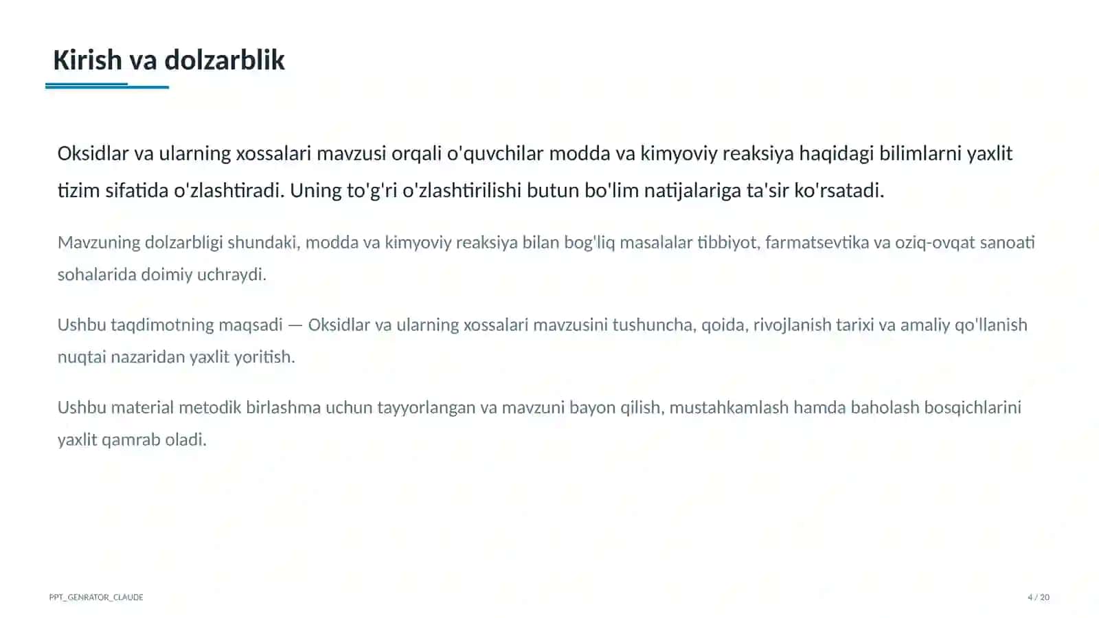 Oksidlar va ularning xossalari (8-sinf) 4