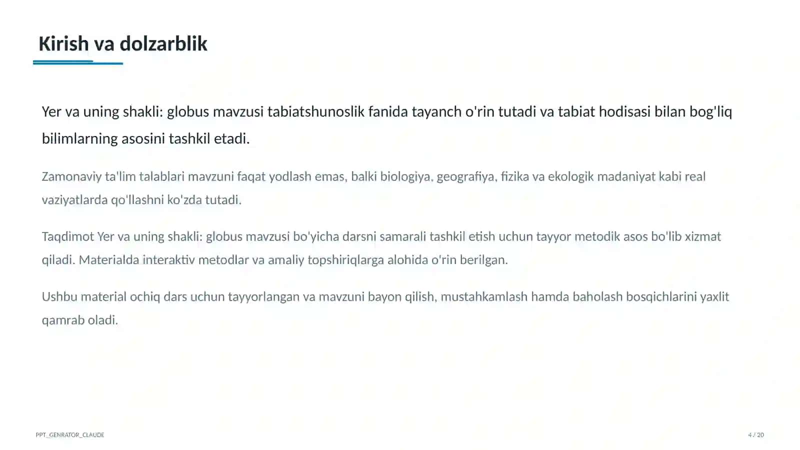 Yer va uning shakli: globus (3-sinf) 4