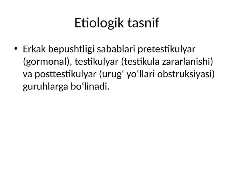Erkaklar bepushtligi – ta’rif 4