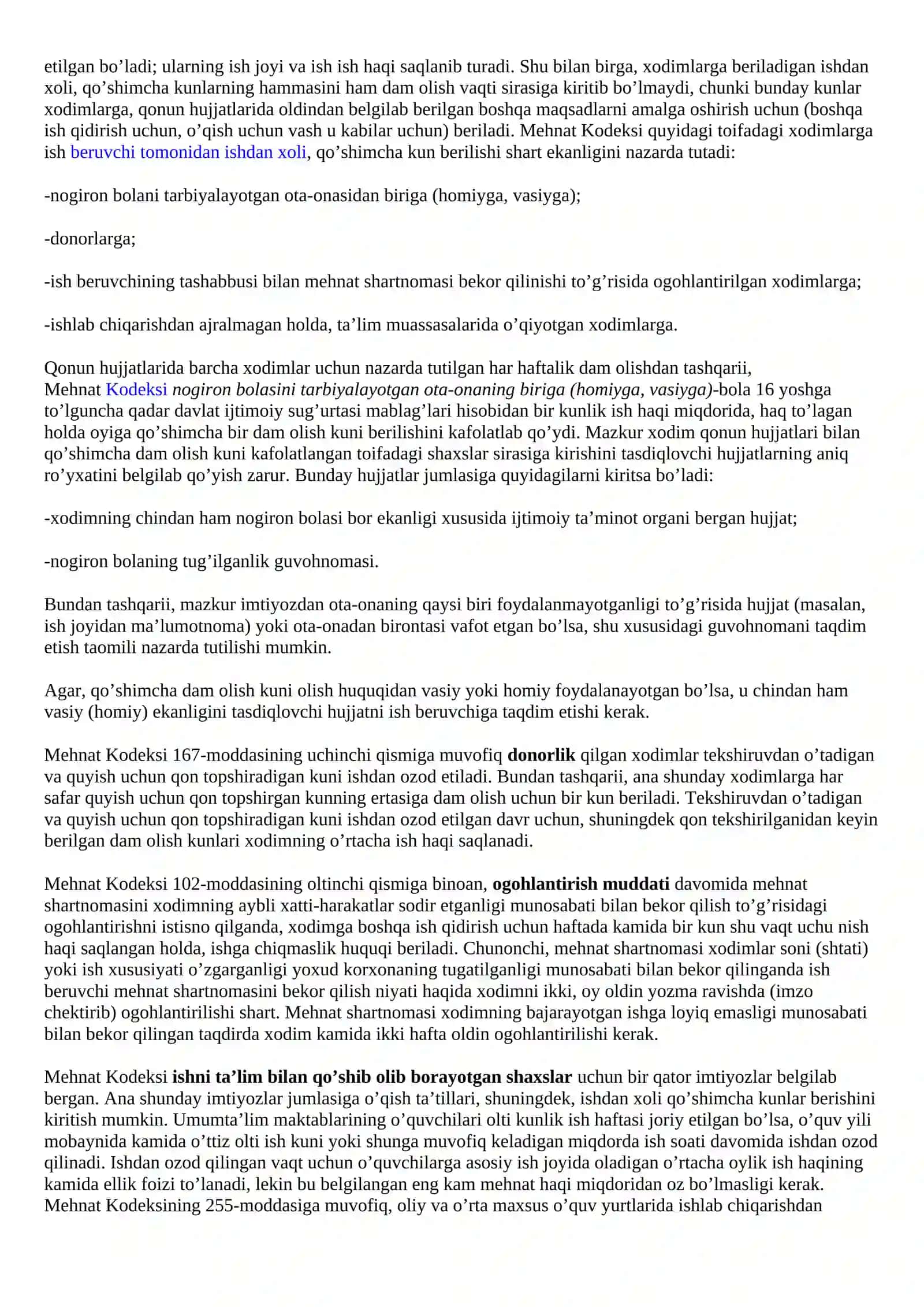 Dam olish vaqti va uning huquqiy kafolatlari 4
