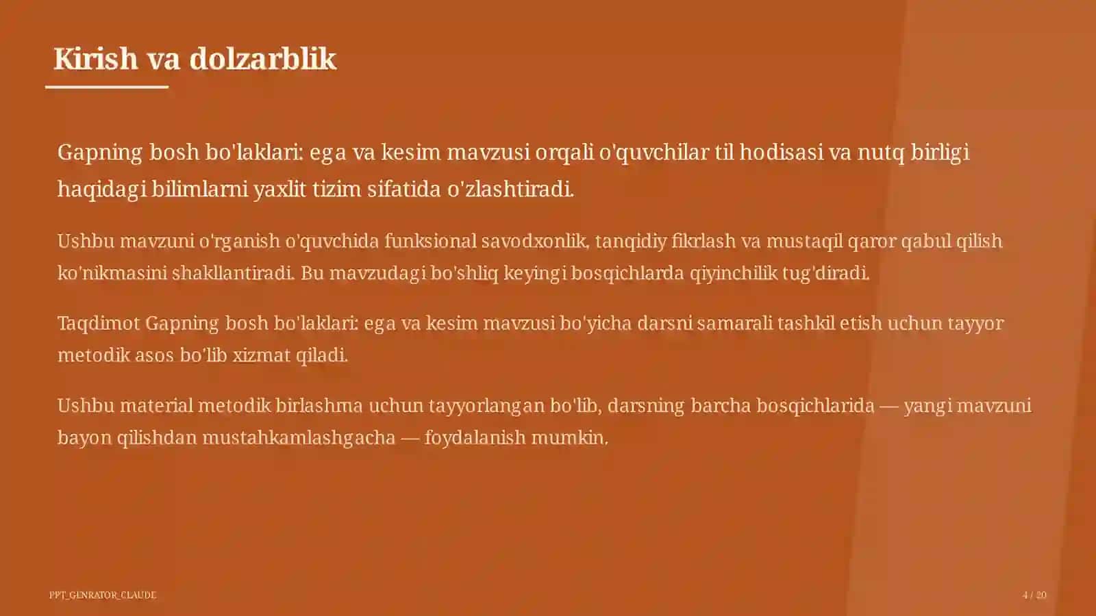 Ona tili (5–11) — metodik birlashma uchun 4