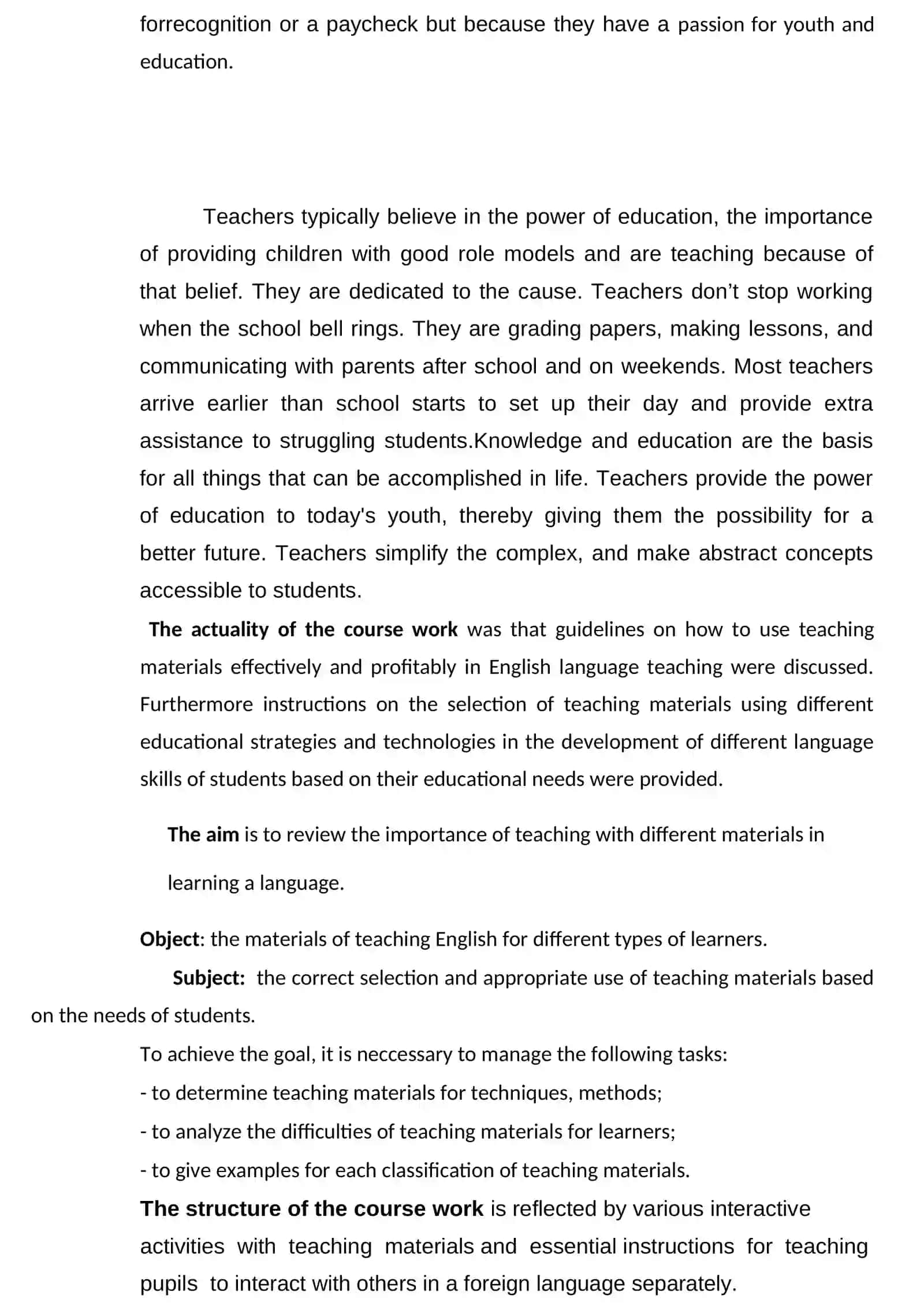 COURSE PAPER Theme: Implementing different teaching materials in English classes 4