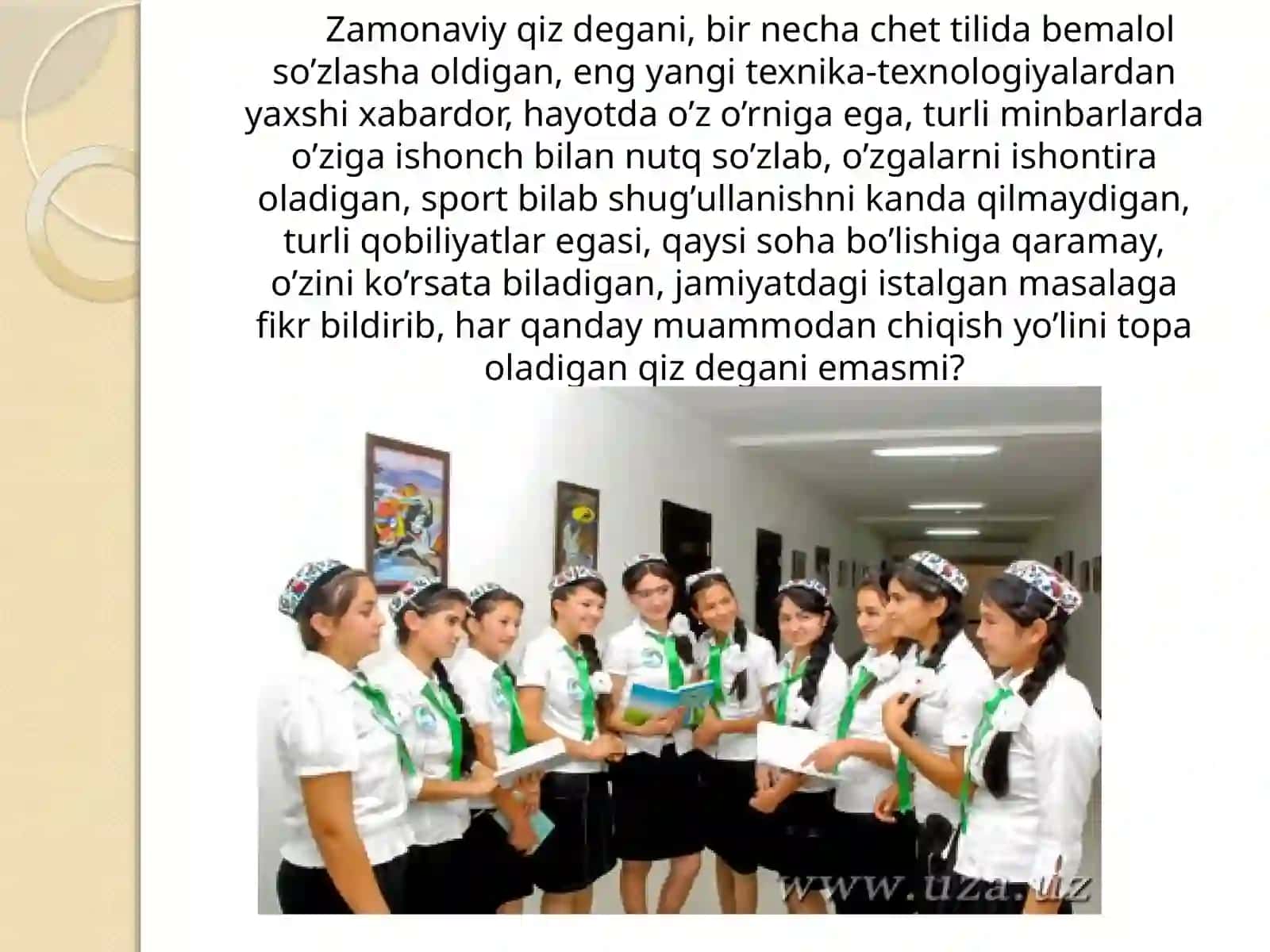 Zamonaviy o`zbek qizlarining axloqi 4