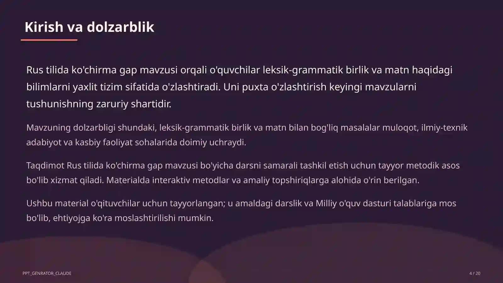 Rus tilida ko'chirma gap (9-sinf) 4