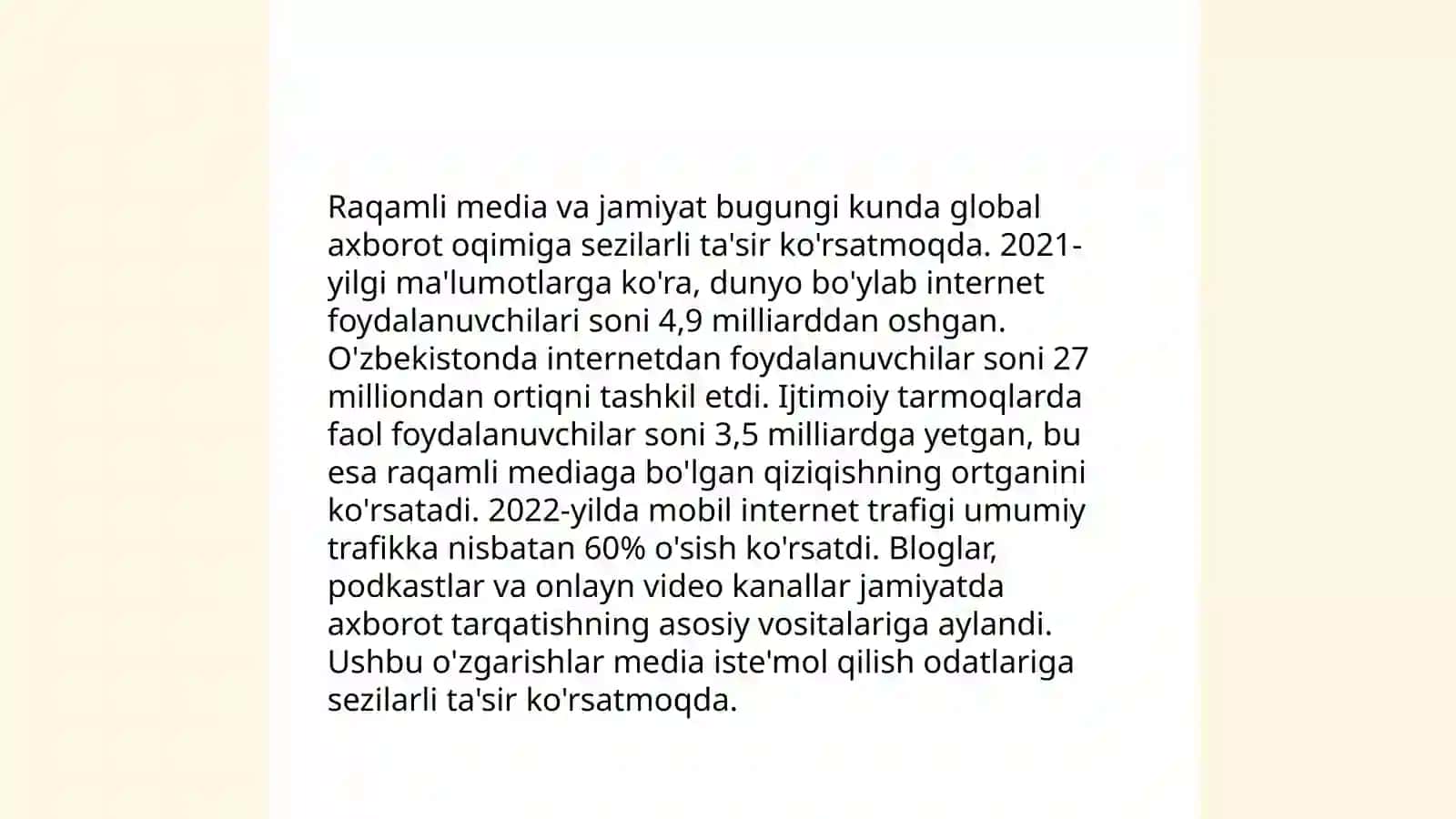 Media bilan munosabatlar 4