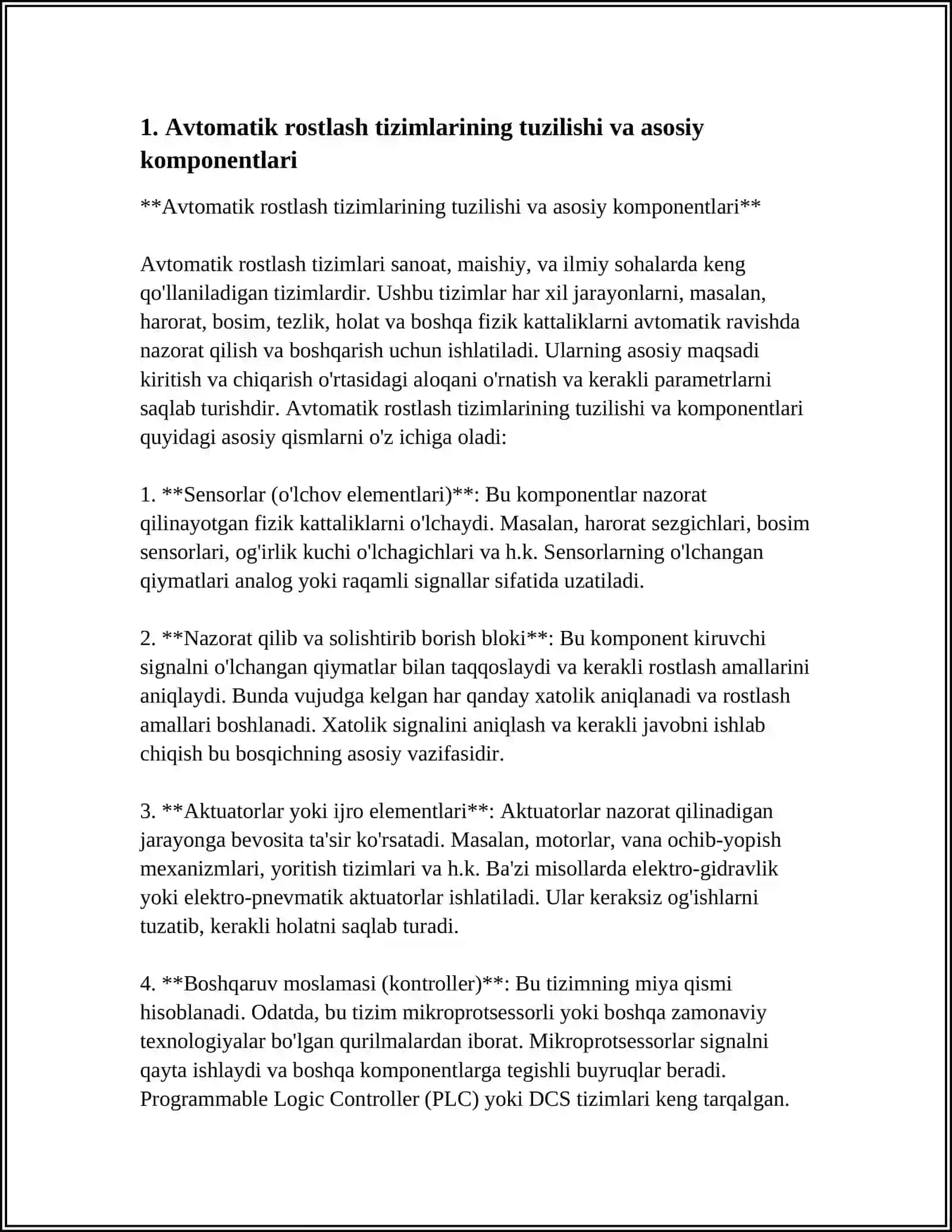 Avtomatik Rostlash Tizimlari 4