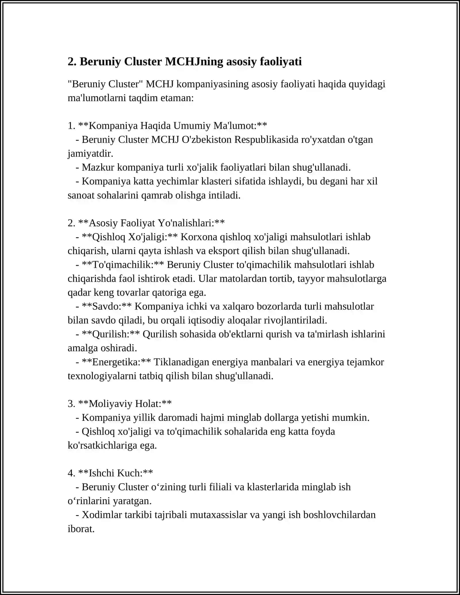 BERUNIY CLUSTER MCHJ 4