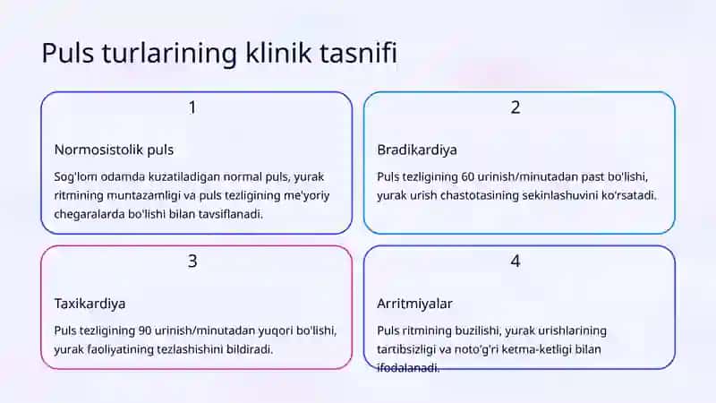 Yurak-qon tomir tizimining holatini baholashda pulsning rolini chuqur o'rganish 4
