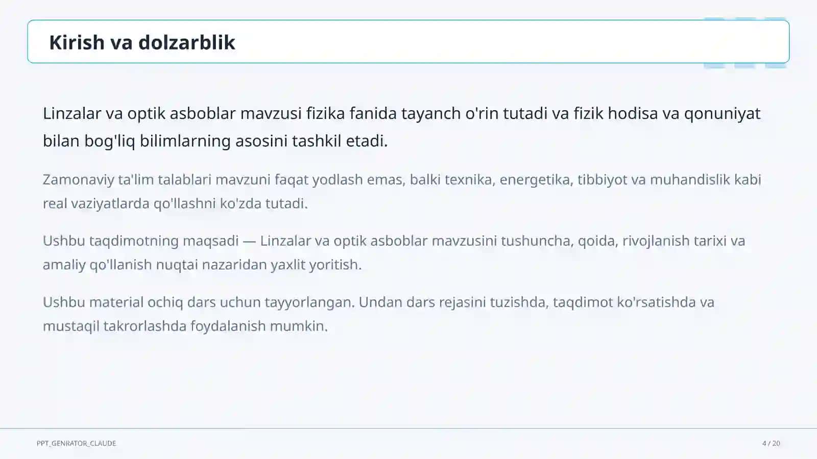 Linzalar va optik asboblar (11-sinf) 4