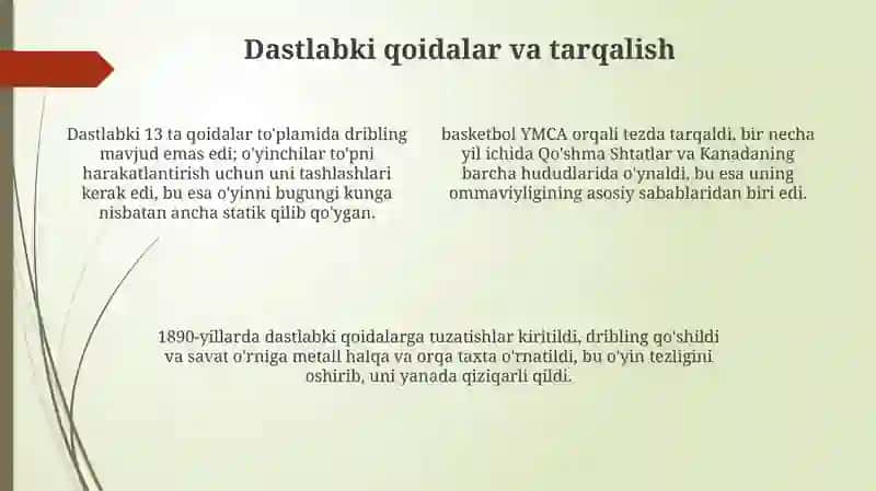Basketbol òyinining kelib chiqishi va rivojlanishi 4