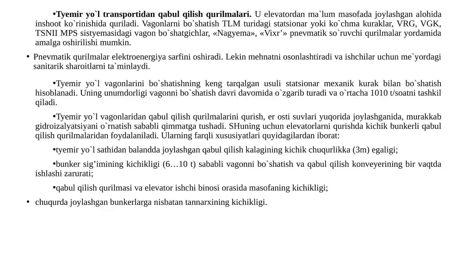 Elevatorning qabul qilish qurilmalari 4