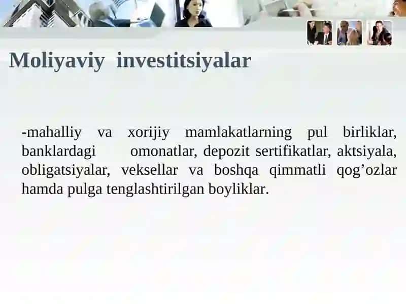 XORIJIY INVESTITSIYaLARNING SHAKL VA TURLARI 4