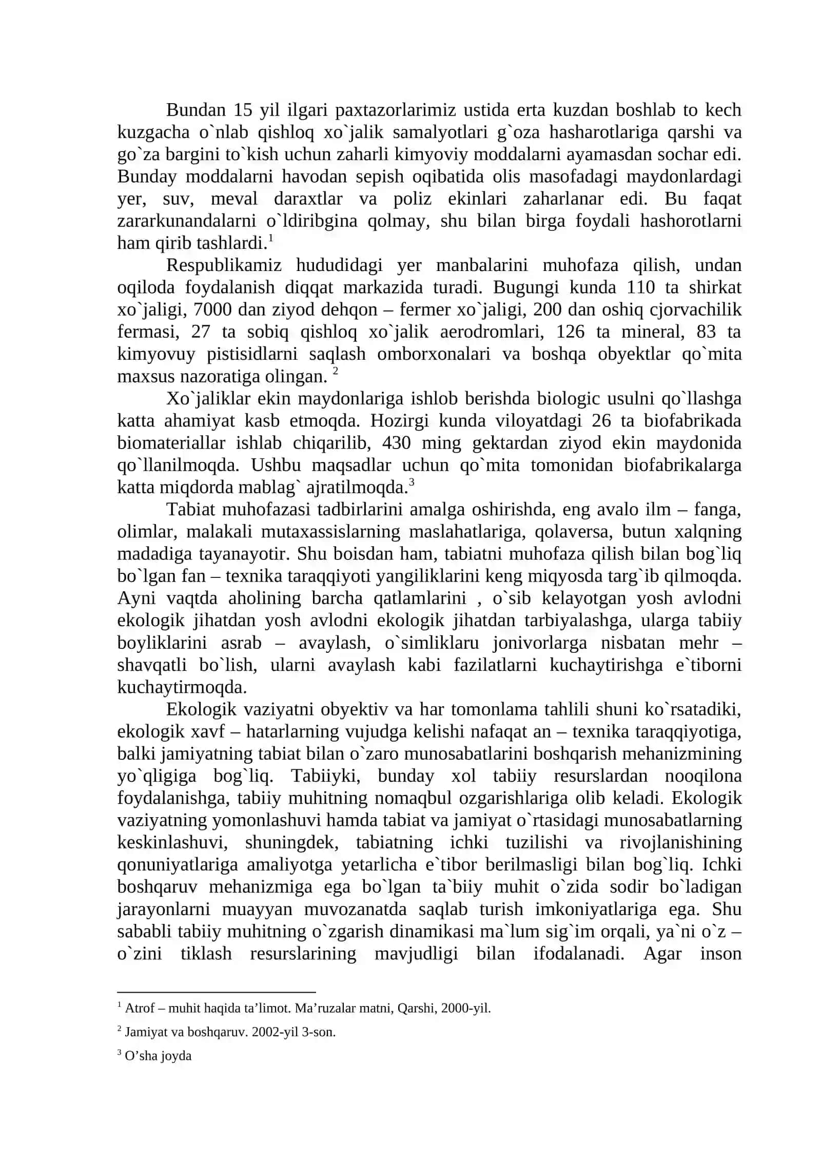 Ekologik muammo O`zbekiston Respublikasi xavfsizligiga tahdidi 4