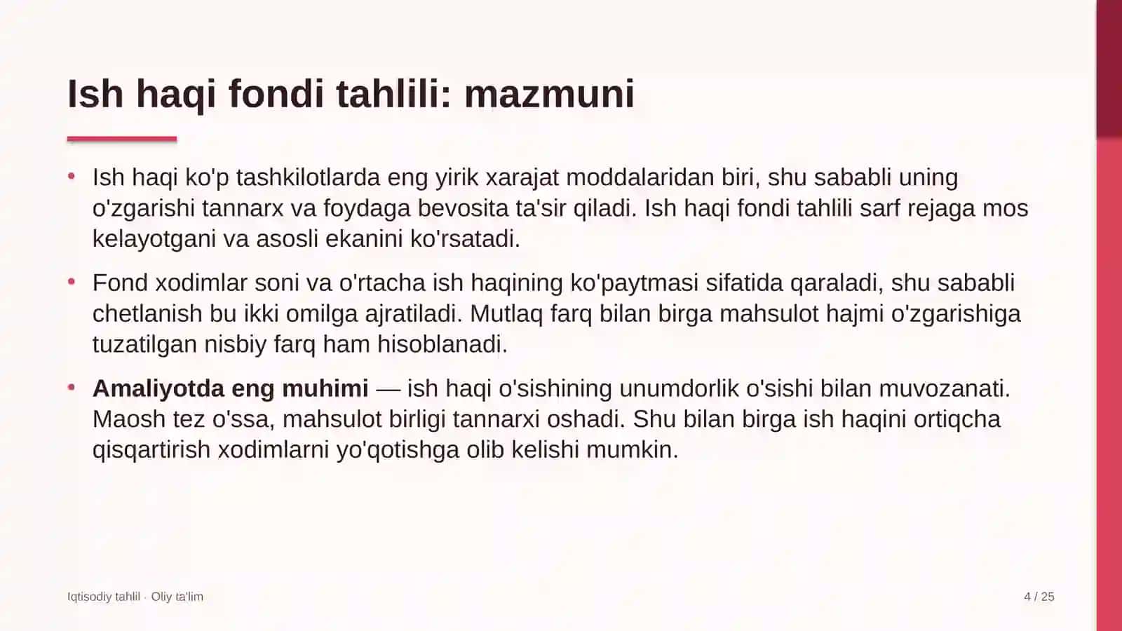 manzarali daraxt ko'chatxonalarida ish haqi fondi tahlili 9200 4