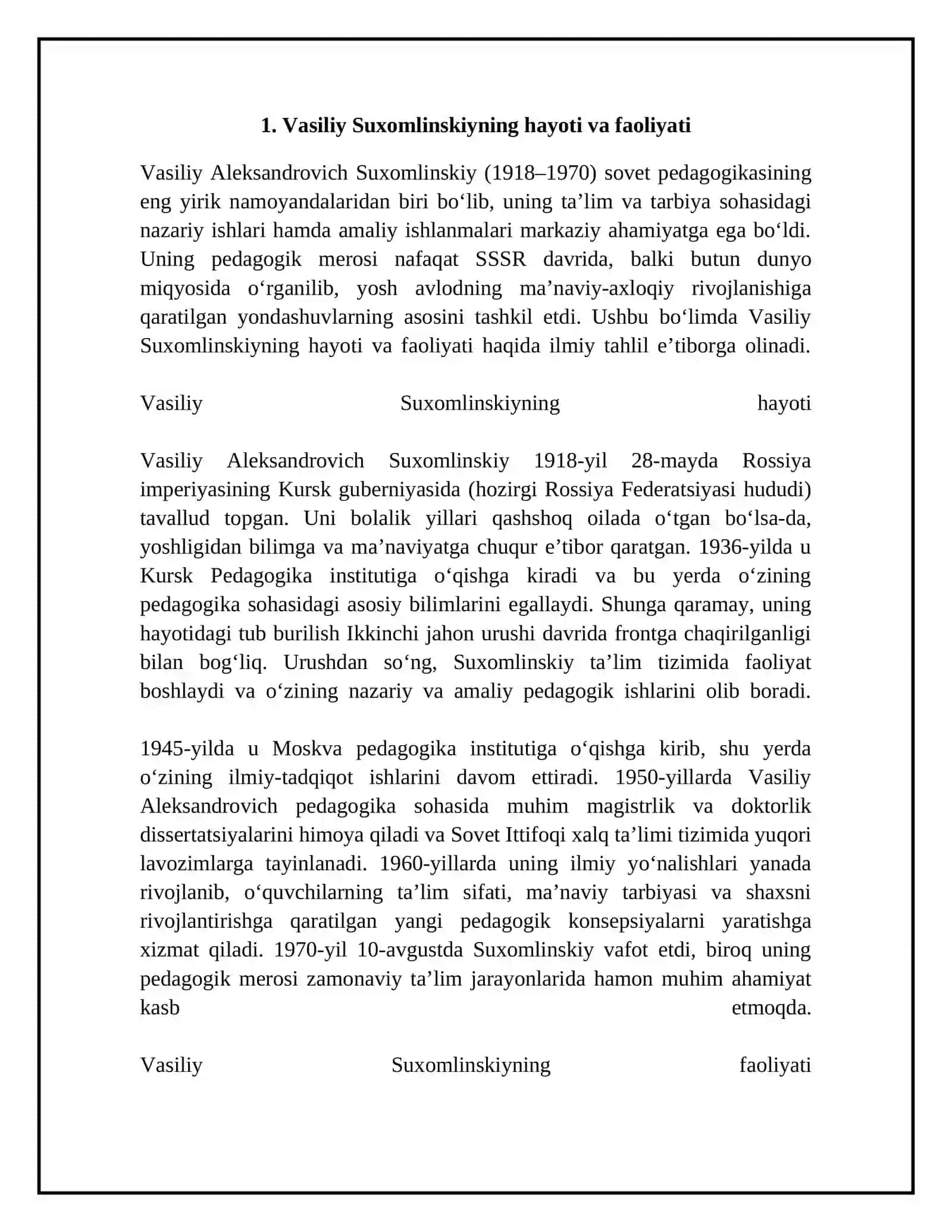 Vasiliy Suxomlinskiy(1918-1970) pedagogik merosi haqida 4