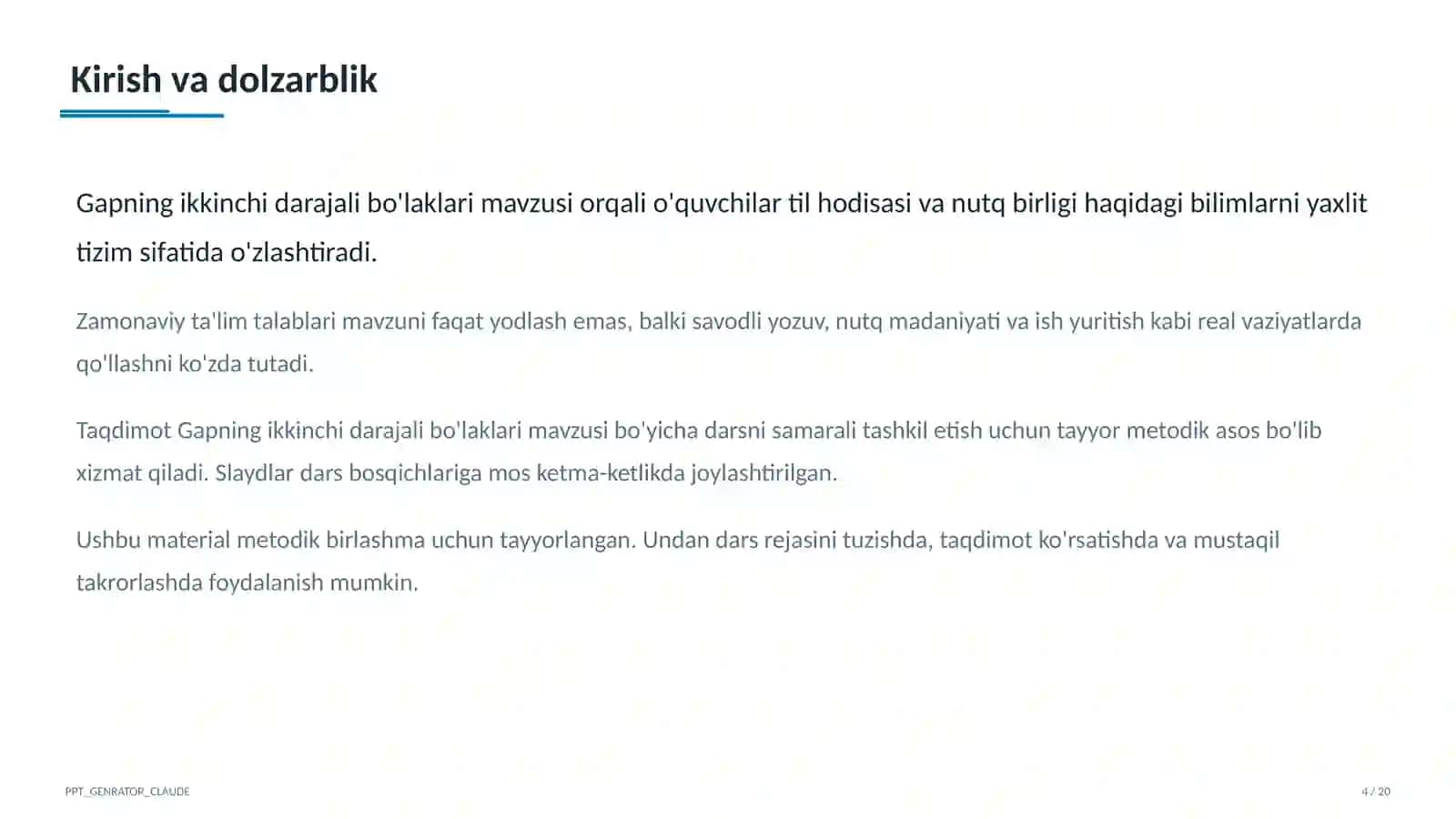 Gapning ikkinchi darajali bo'laklari (8-sinf) 4