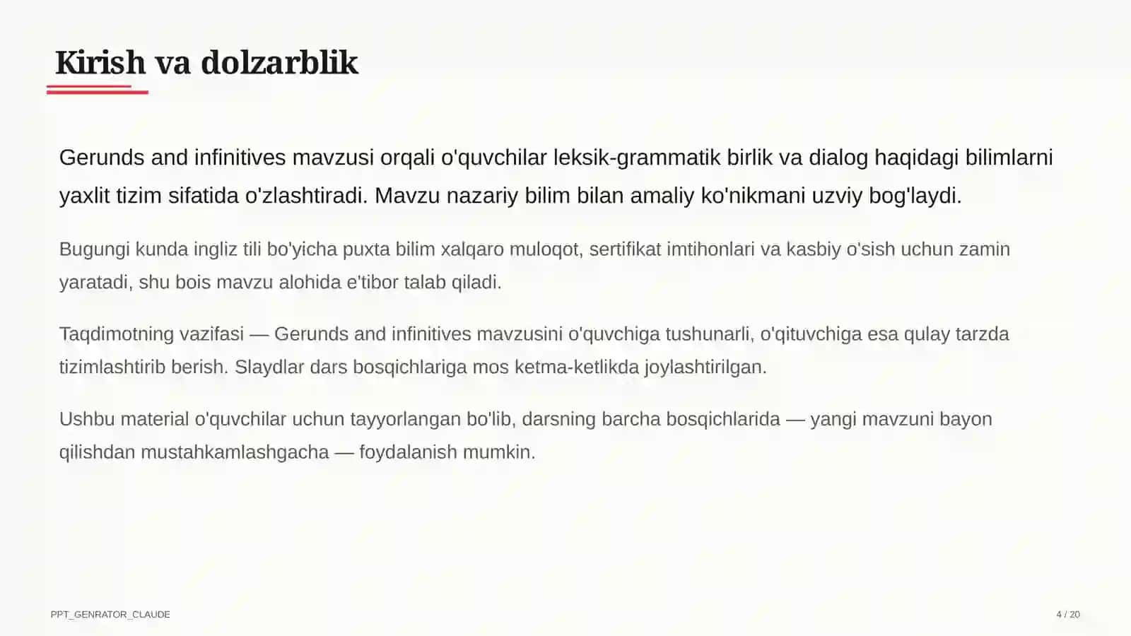 Gerunds and infinitives (11-sinf) 4