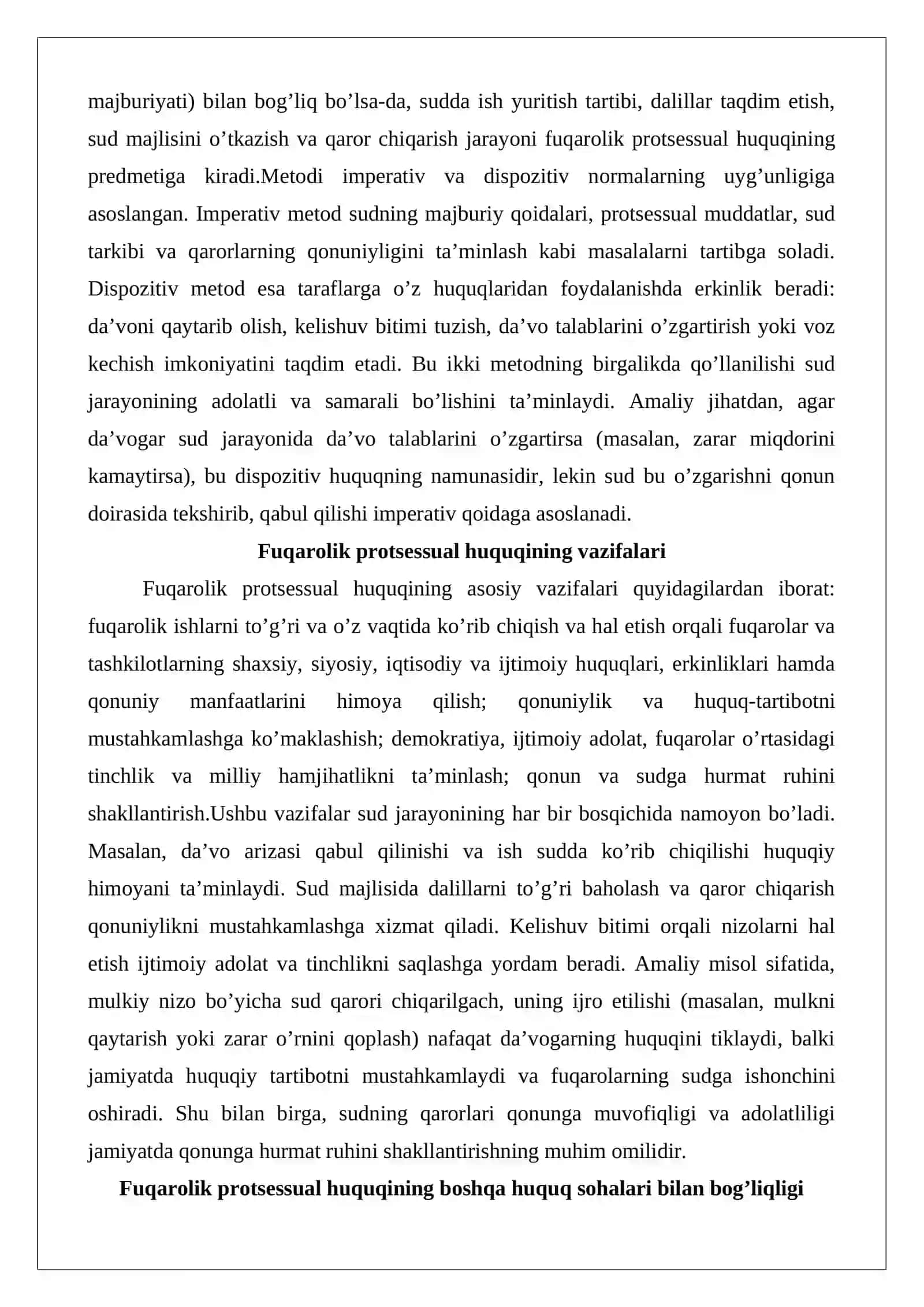 Fuqarolik protsessual huquqi tushunchasi, tizimi, manbalari 4
