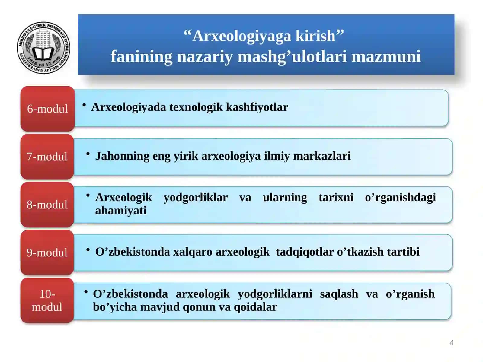 АRXEOLOGIYAGA KIRISH 4