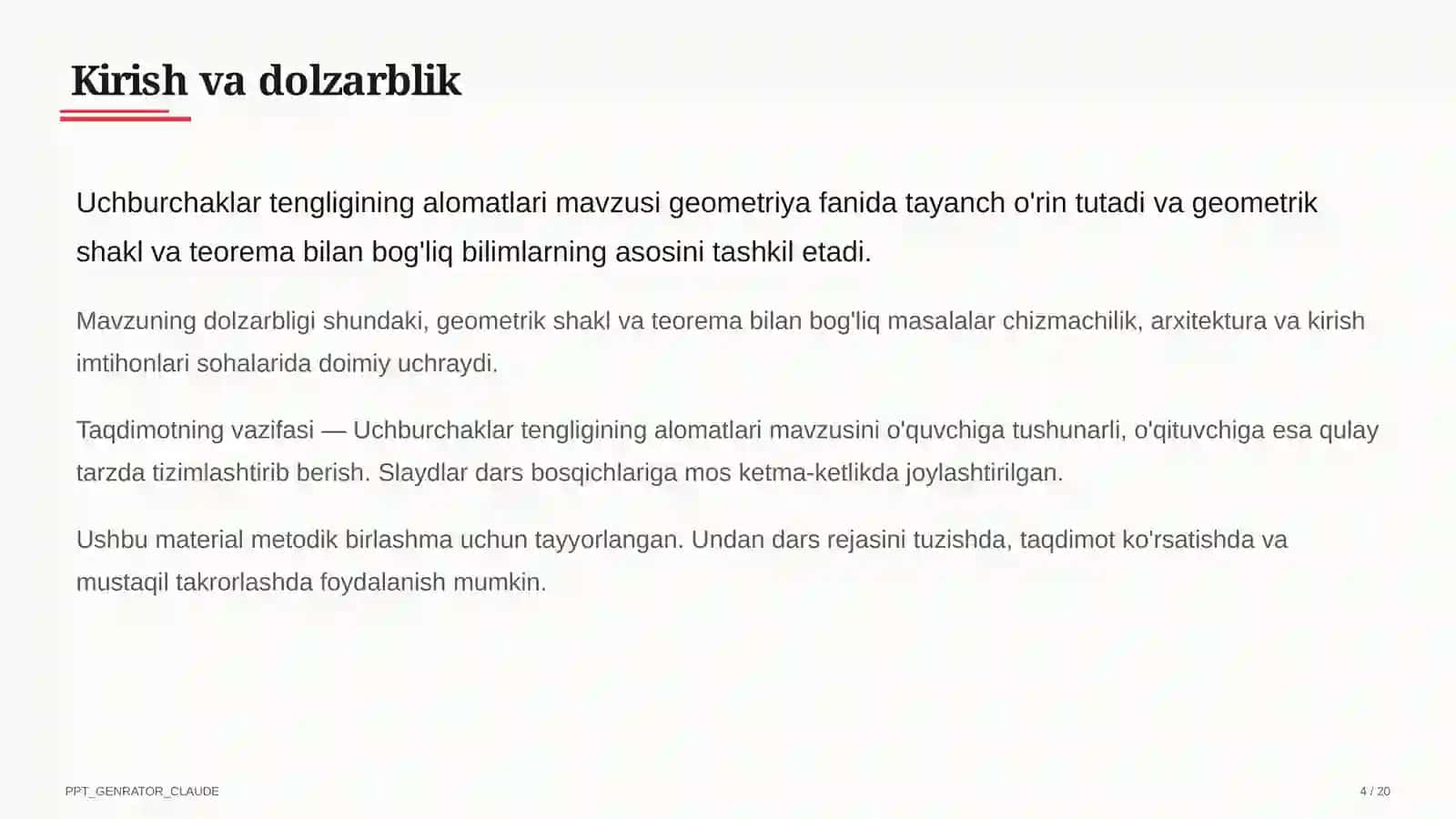 Uchburchaklar tengligining alomatlari (7-sinf) 4