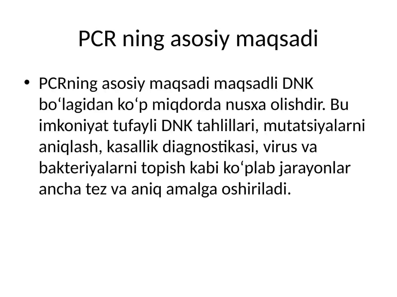 PCR texnologiyasi turlari va amaliy qo'llanilishi 4
