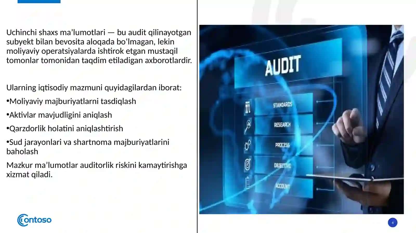Audit o‘tkazish jarayonida boshqa shaxslarning ma’lumotlaridan foydalanish 4