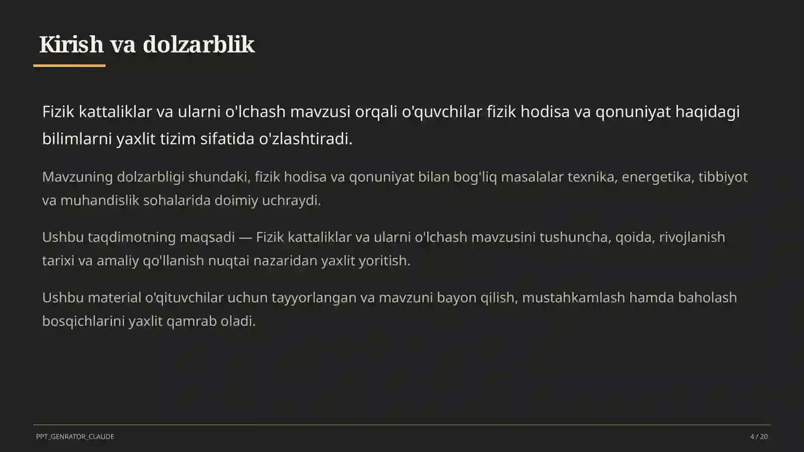 Fizik kattaliklar va ularni o'lchash (6-sinf) 4