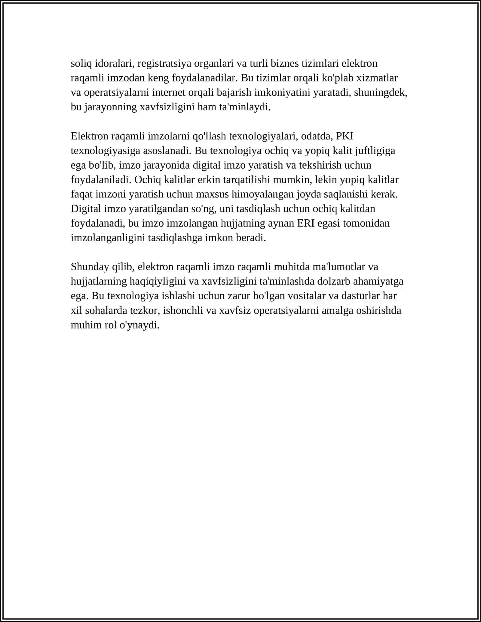 ELEKTON RAQAMLI IMZO VA UNDAN FOYDALANISH TEXNALOGIYALARI 4