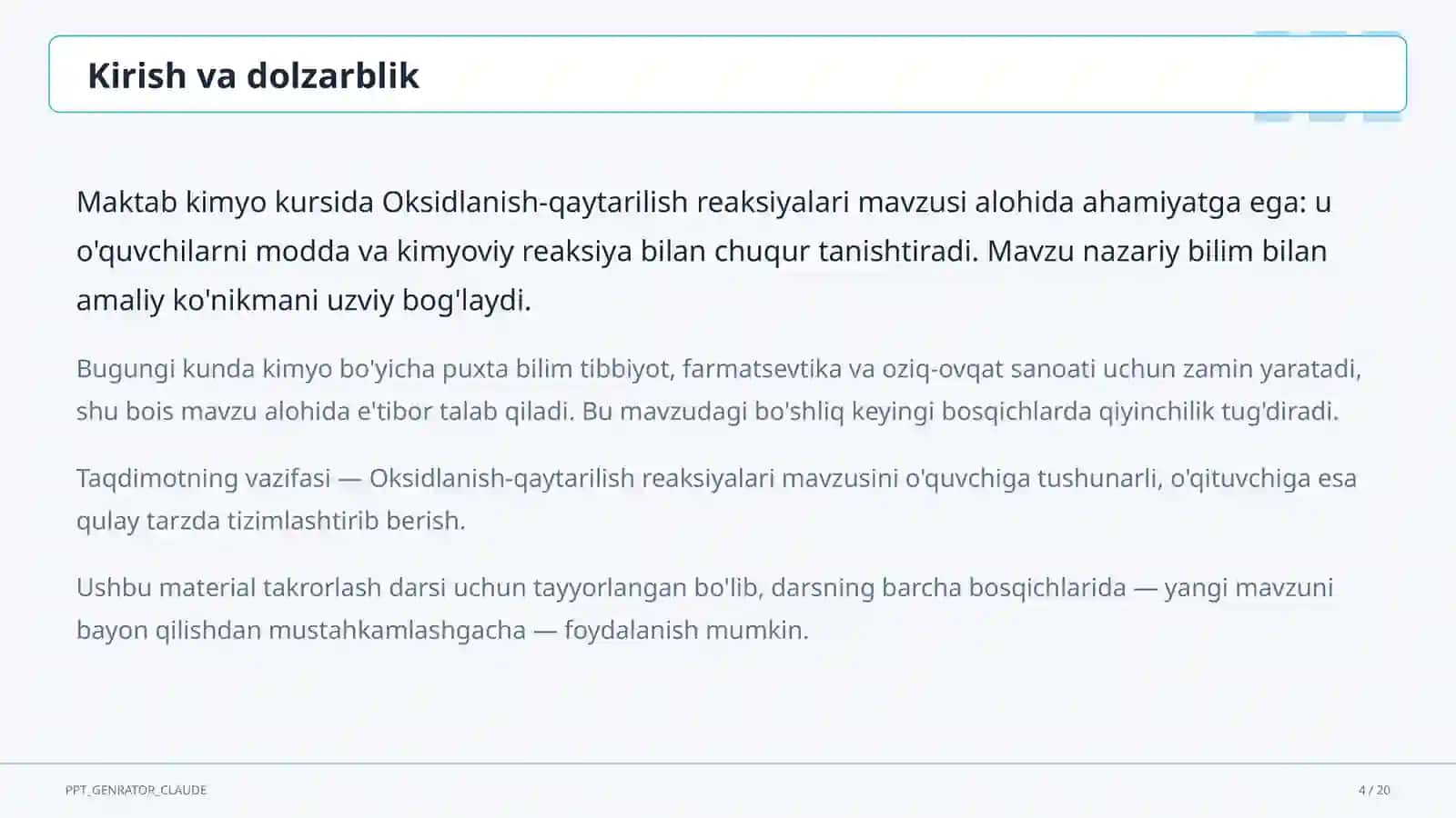 Oksidlanish-qaytarilish reaksiyalari (8-sinf) 4
