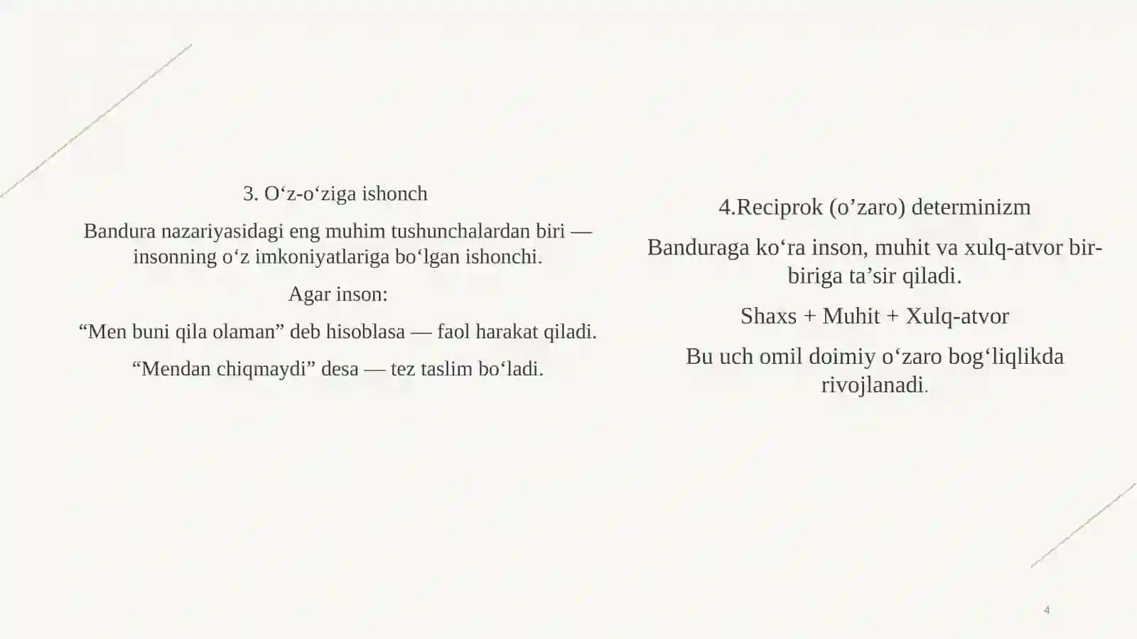 Shaxs nazariyasida sotsial-kognitiv yo’nalish A.bandura ,j.Rotter 4