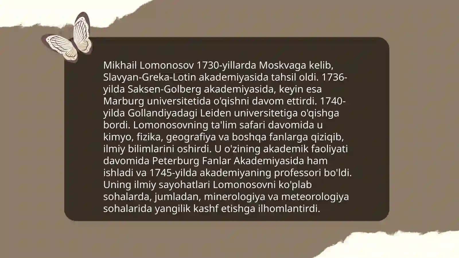 M.V.Lomonosovning hayoti va ilmiy faoliyati 4