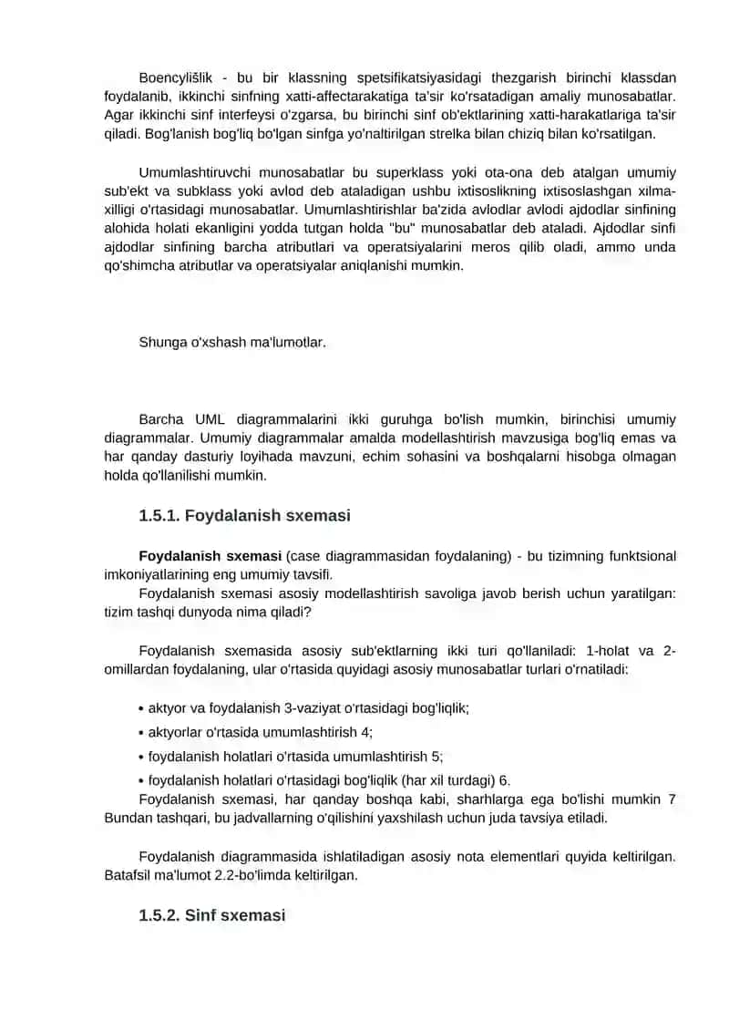 UML 2.0 natatsiyasi tahlili.CASE modellashtirish vositasi 4