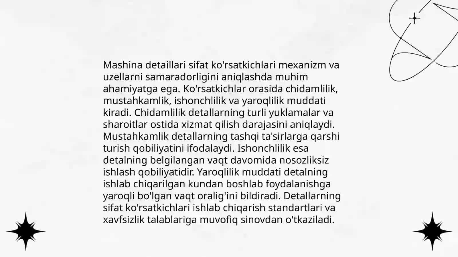 Mexanik ishlov berish. Mashina detallari yuzalarining sifati. Mashina detallari uchun xomashyo turlari. Mexanik ishlov berishda qo'yimlar. Texnik me'yorlash asoslari. mexanik ishlov berishda texnologik yarayonlarini loyihalash. Qutisimon detallarni tayyorlash Shuxratbek. Qurbonov 4