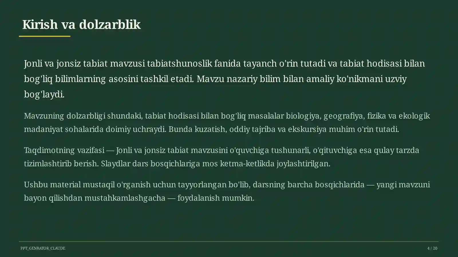 Jonli va jonsiz tabiat (2-sinf) 4