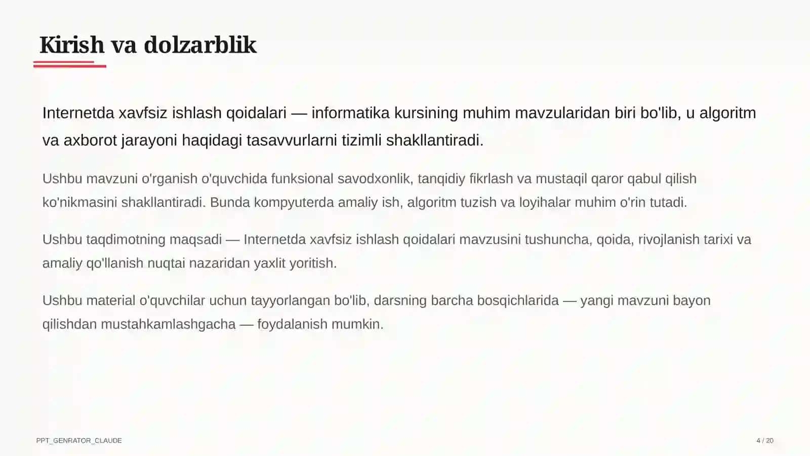 Internetda xavfsiz ishlash qoidalari (5-sinf) 4
