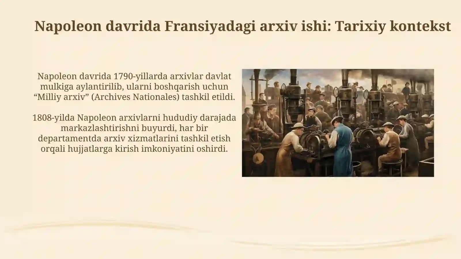 Fransiyada Napoleon hukmdorligida arxiv ishi 1880–1890 yillarda Burjua inqilobi 4
