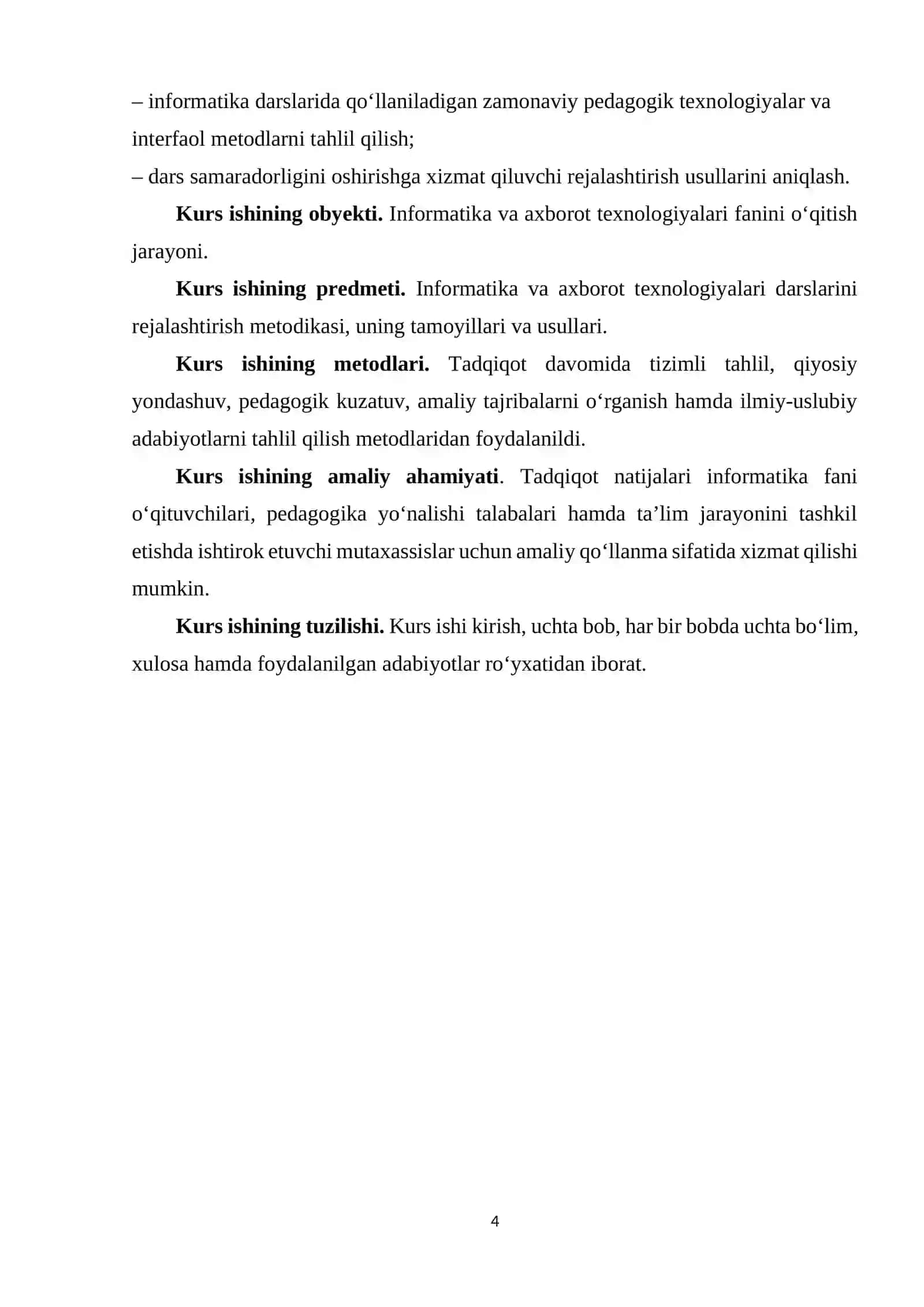 Informatika va axborot texnologiyalari darslarini rejalashtirish metodikasi 4