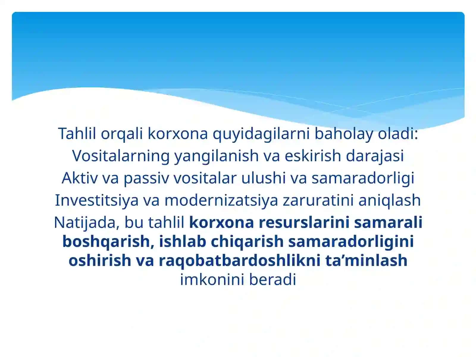Aktiv va passiv asosiy vositalar tahlili 4