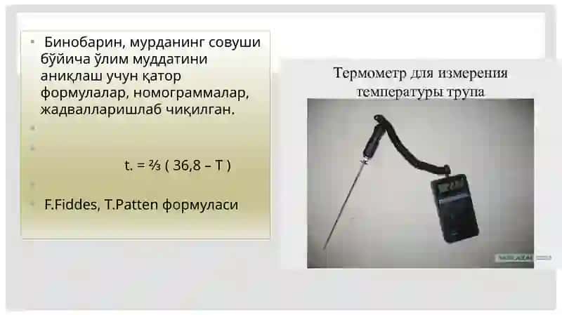 Ҳодисажойи дамурдани кўздан кечириш ва мурданинг суд–тиббий экспертизаси 4
