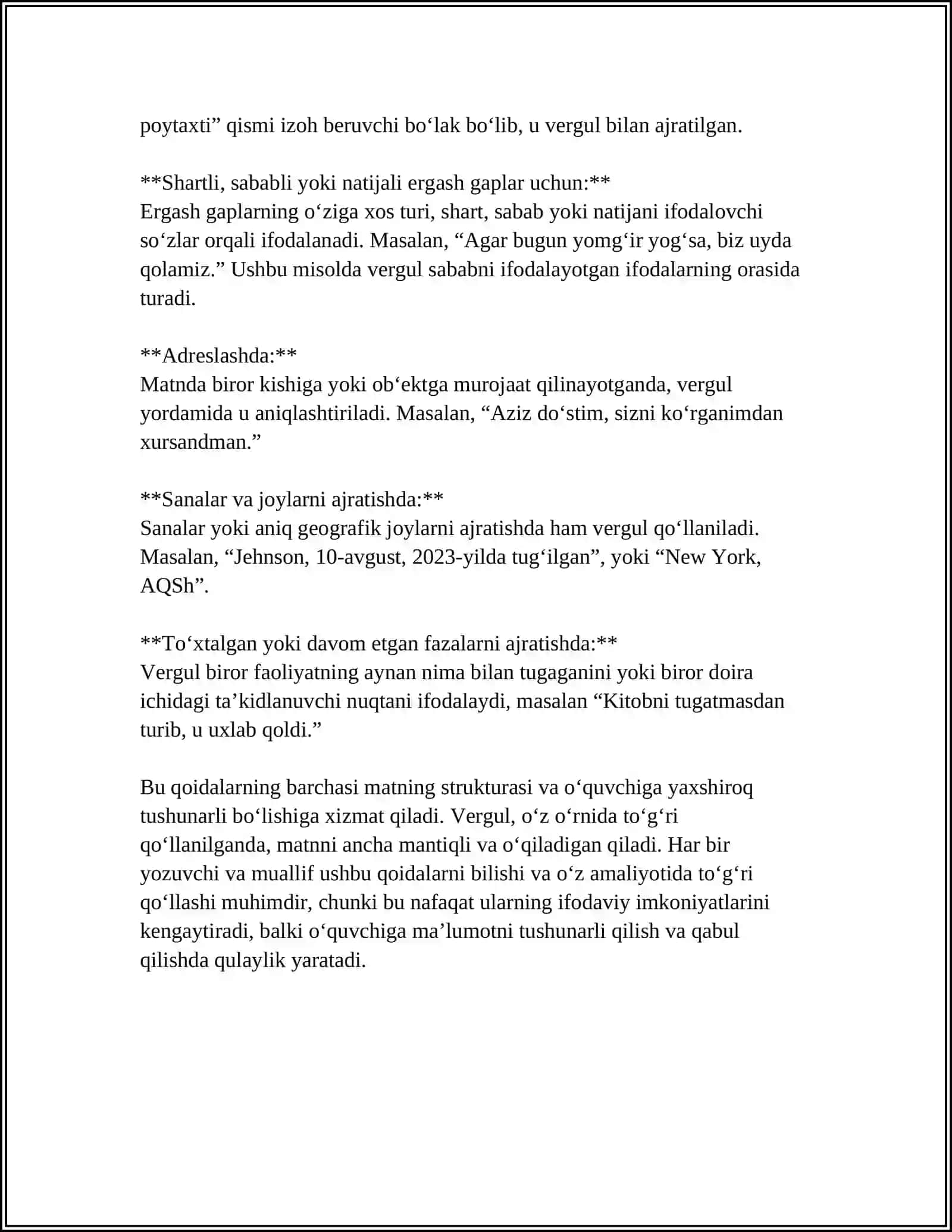 ONA TILI PUNKTUATSIYASINING ASOSIY TAMOYILLARI 4
