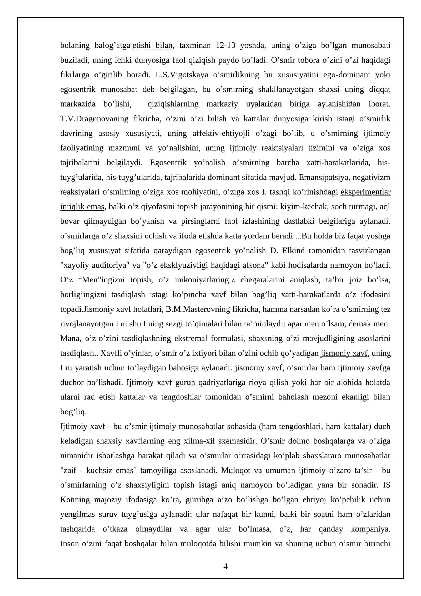 Zamonaviy psixoanlizning asosiy yo’nalishlari (E.Erikson nazariyasi) 4