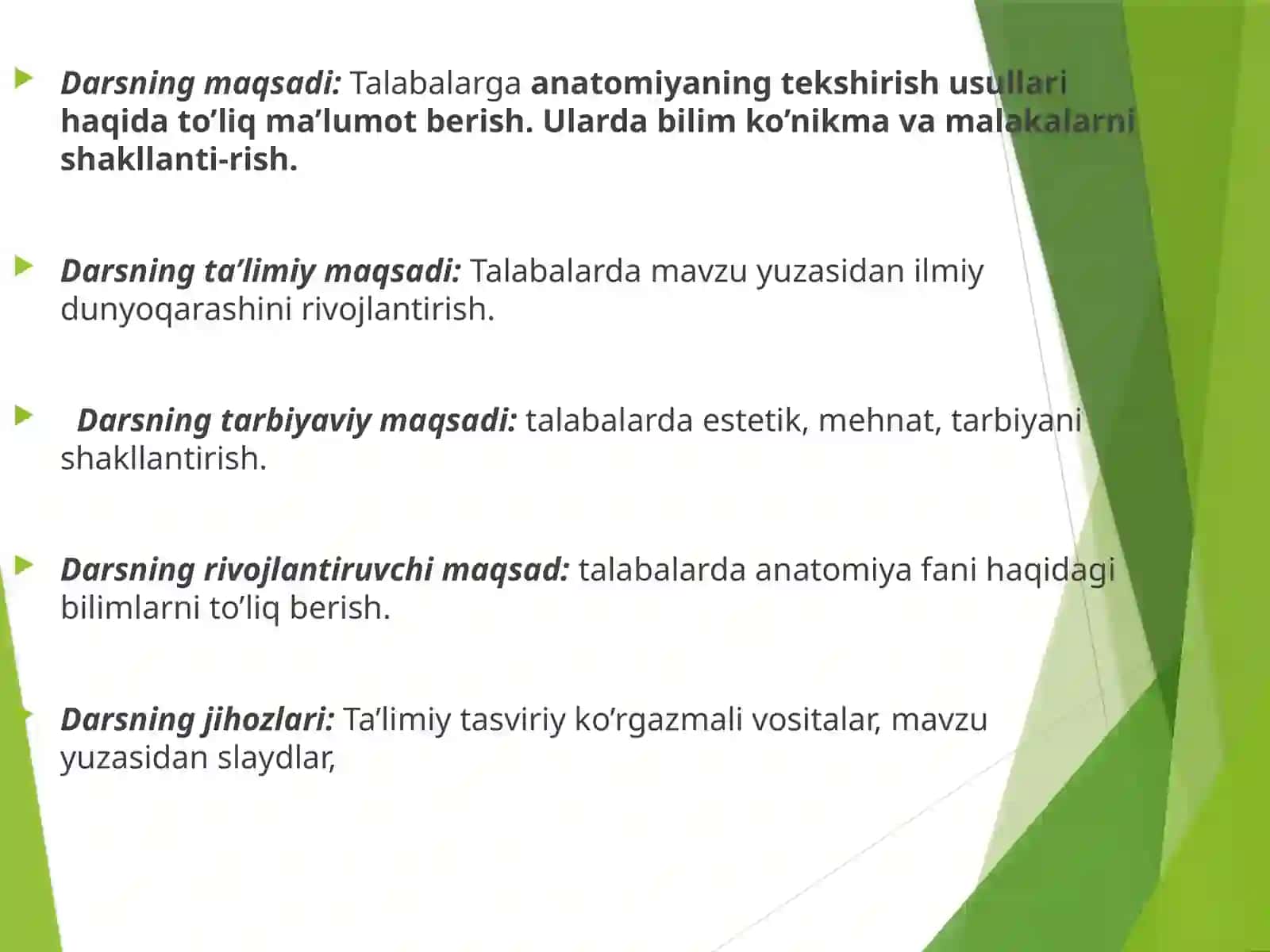 Anatomiya faniga kirish. Fanning predmeti, tadqiqot usullari va vazifalari 4