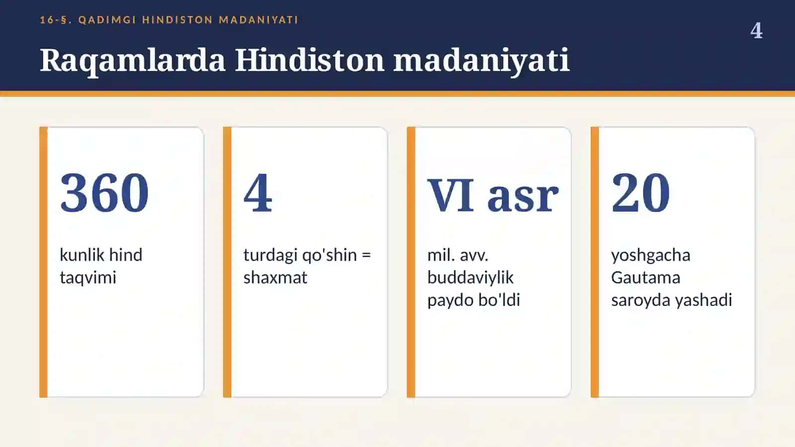 Qadimgi Hindiston madaniyati: shaxmat, sanskrit, Budda va buddaviylik (16-§, 6-sinf, 18 slayd) 4