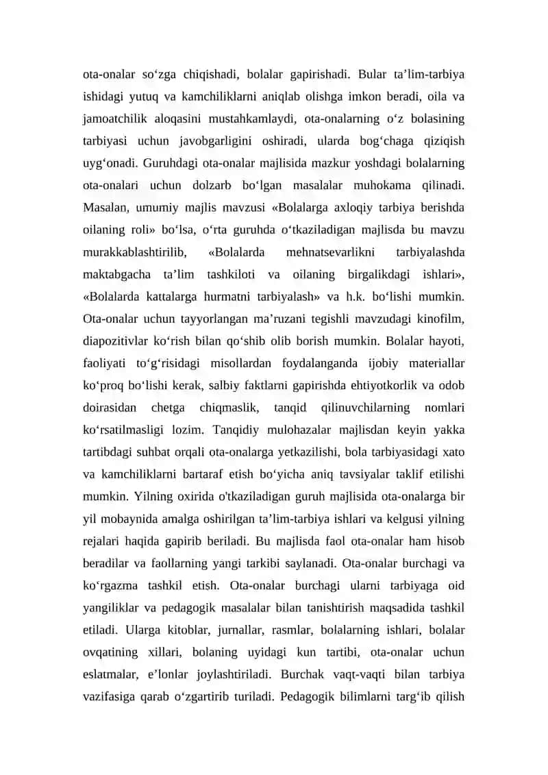 Maktabgacha ta’lim tashkilotlarida ota-onalar uchun kechalar, tadbirlar va 4