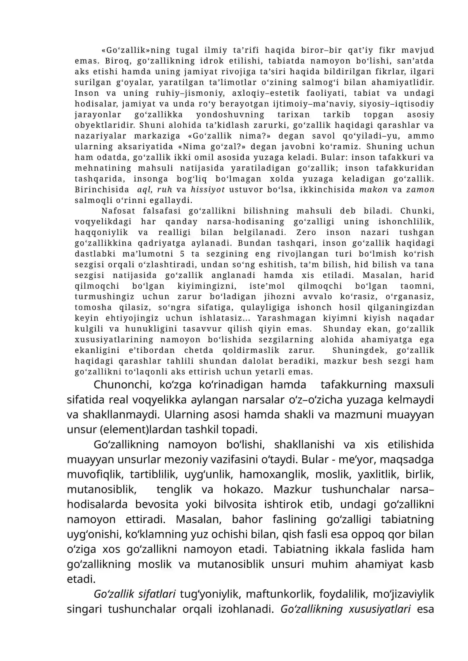 Nafosat falsafasi (Estetika) 4